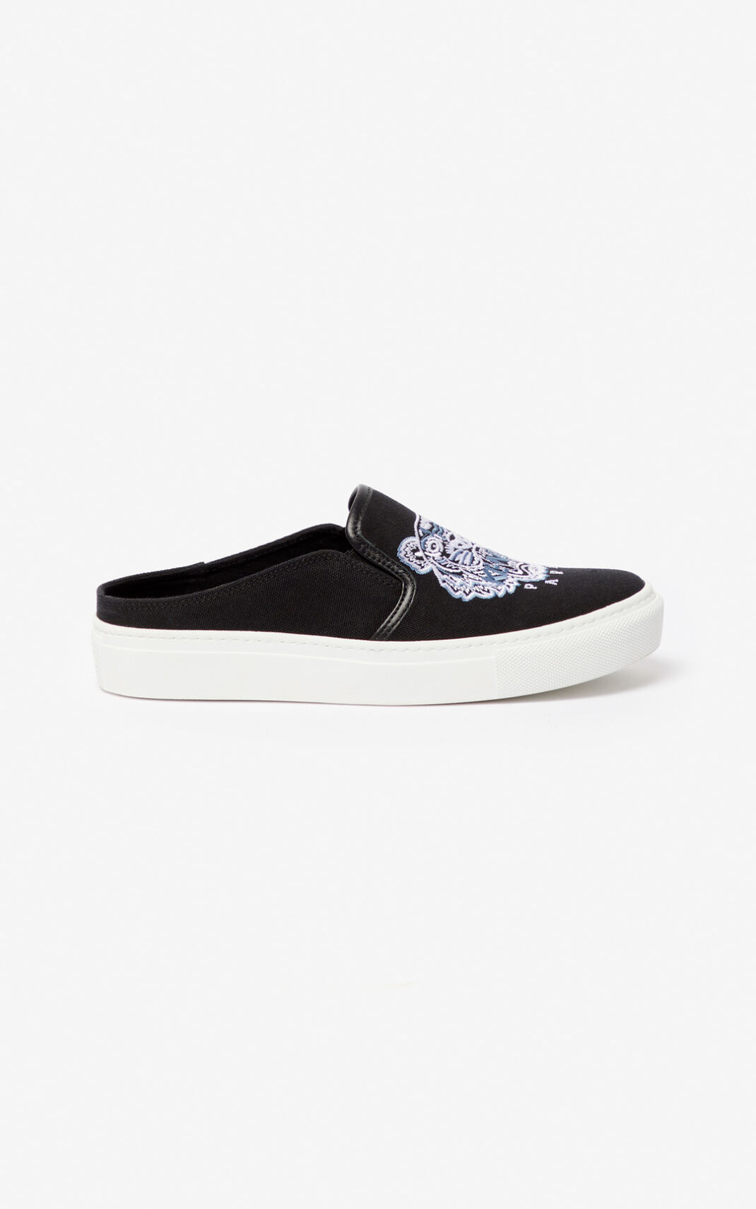 Mules Kenzo Femme K Skate Tiger slip on Noir WOJFL-8014